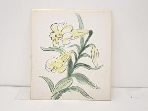 作家物「蘭」図　色紙